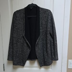 Banana Republic Factory Medium Women's Open Front Black & Gray Knit Blazer